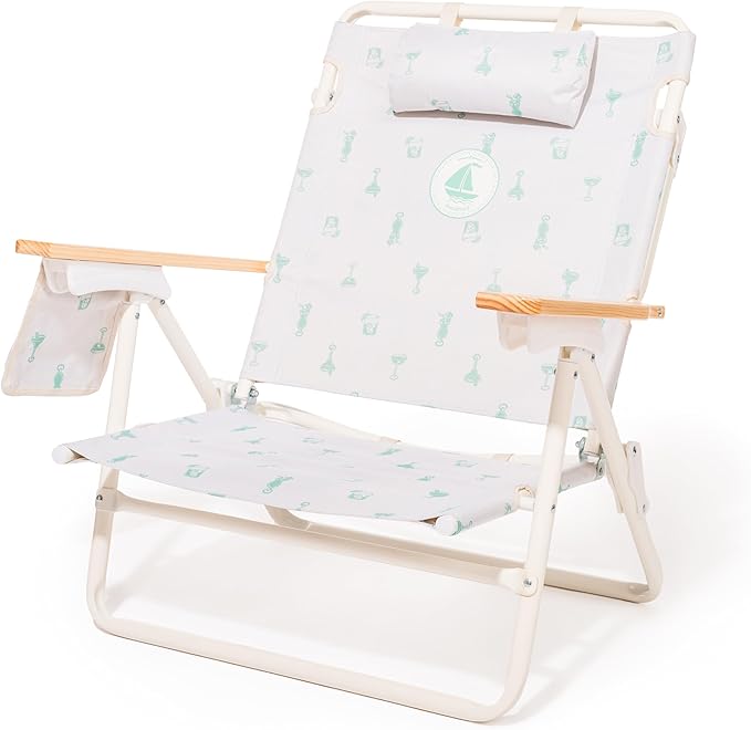 Business & Pleasure Co. Margaritaville Manana Backpack Beach Chair Lay Flat Reclining, Lightweight & Portable, Insulated Cooler Pocket, Last Mango Green Marg