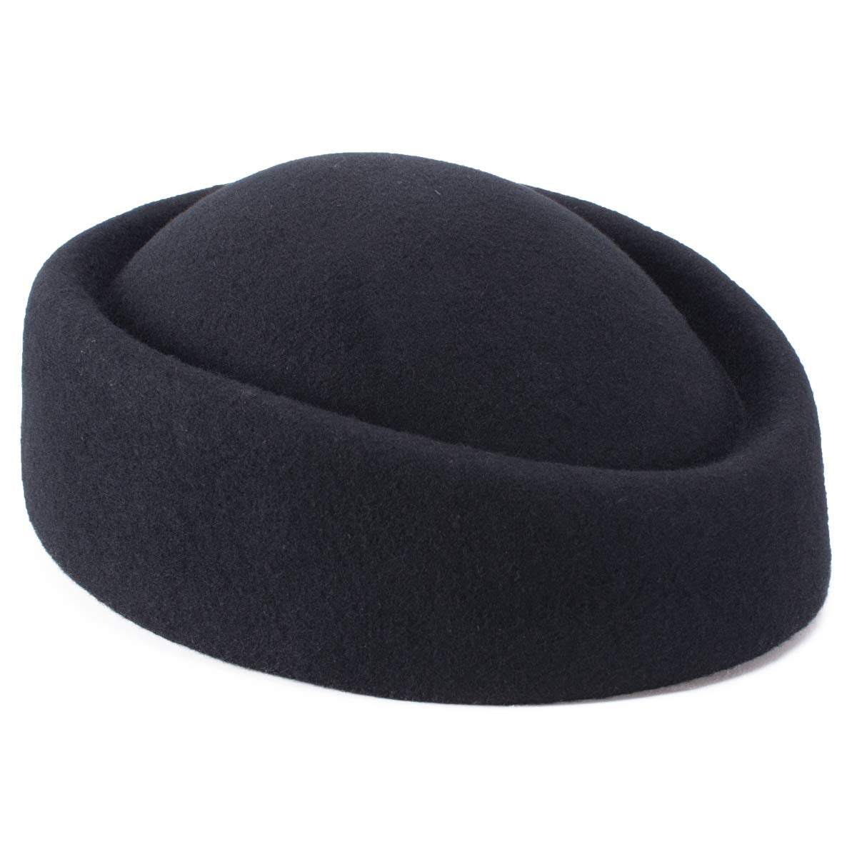 Lawliet Cocktail Fascinator Base Wool Air Hostesses Pillbox Hat Millinery Making A139 (Black)