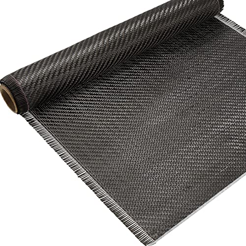 Tudomro 10ft x 12" Carbon Fiber Fabric Black Carbon Fiber Sheet Pure Cloth 2 x 2 Twill Weave-3k/220g for Cars Structural R...