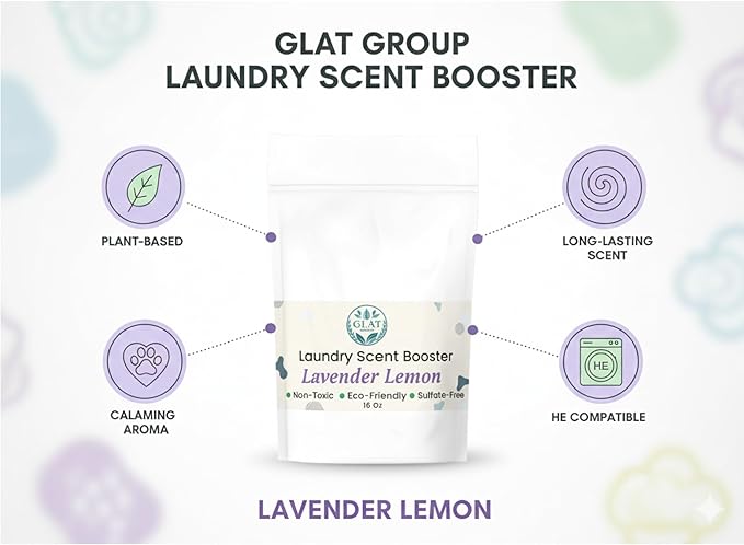 Plant-Based Laundry Scent Booster (Powder) - Lavender Lemon | Fast-Dissolving, No Residue | Natural, Calming, Long-Lasting Fresh Scent | Eco-Friendly, Dye-Free Powder | HE Safe, 16 Oz