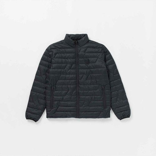 Volcom Men's Weestone Puff Lightweight Mock Neck Zip Jacket Black Small