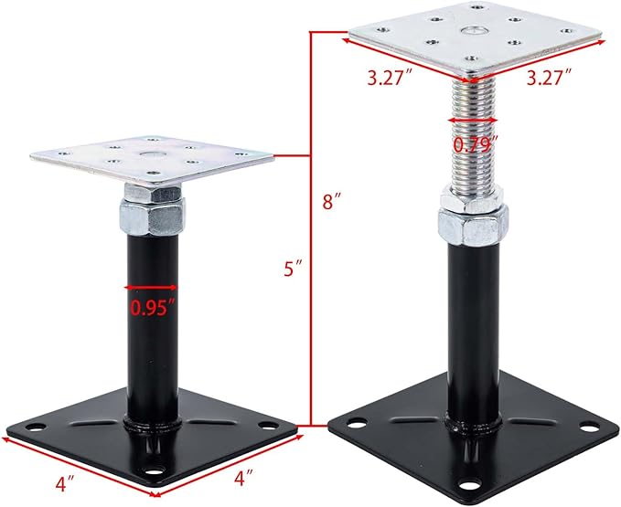 GJDP 2-Pack Floor Jacks,Floor Straightener,Adjust Supports,Lift Supports,Level Supports,Adjustable House Jack for The Floor,Post 5" to 8"