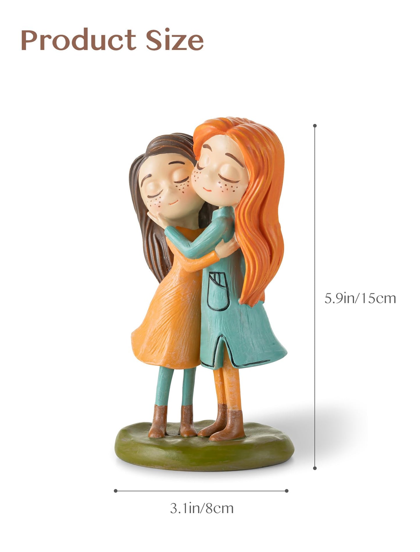 Afigurna Sister Birthday Figurine Gifts: Embracing Sister Gifts from Sister - Sentimental Gifts for Best Friend - Unique Bestie Little Sister Presents for Christmas Friendgiving