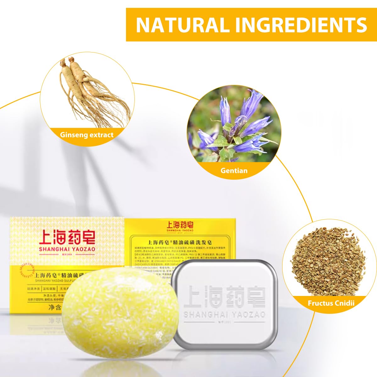Bee & Flower Shampoo Bar Sulfur Shampoo Bar Oil Control & Balancing All Natural Travel Shampoos Bars for All Hair Types - 2.1 oz