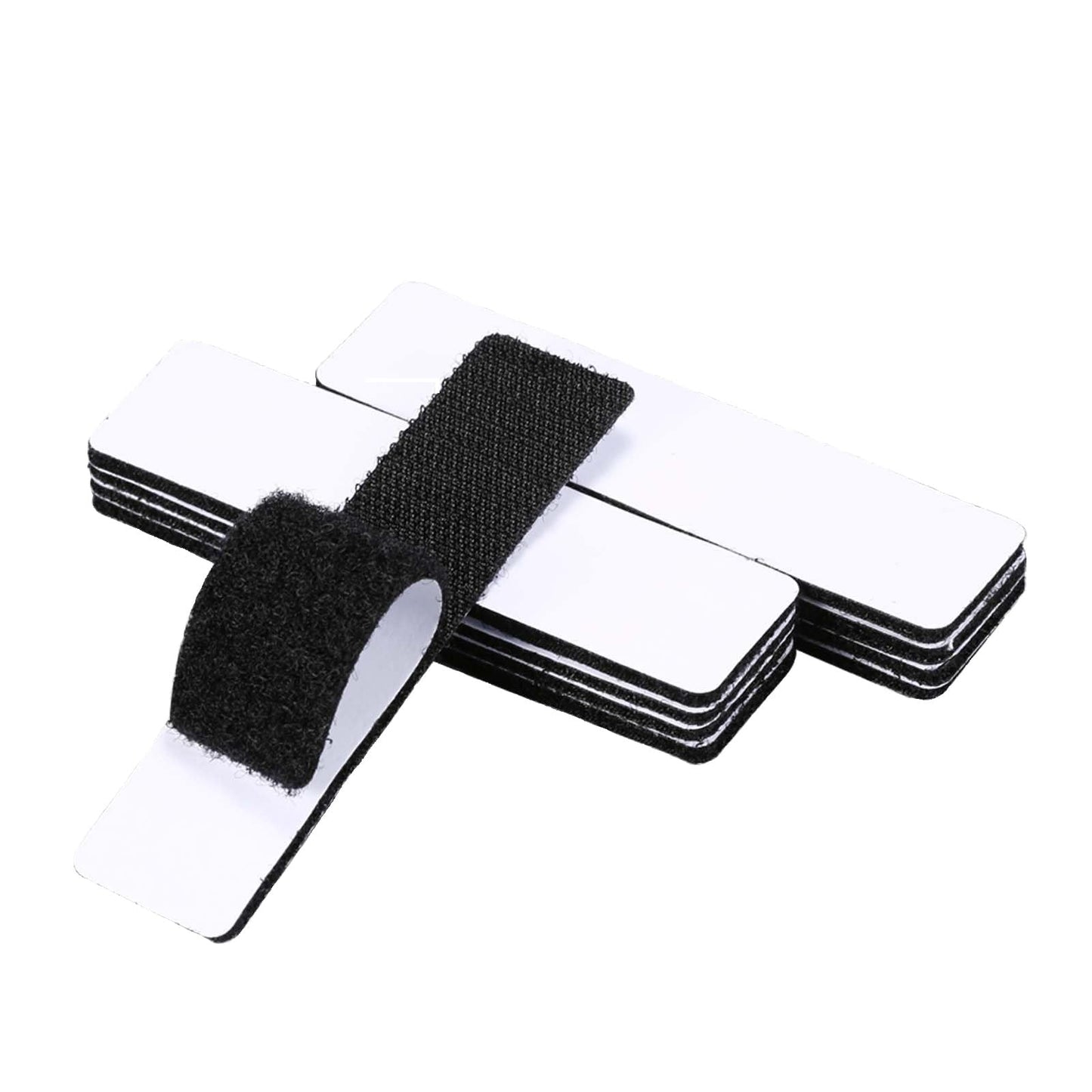 noot products 20 Sets 1x4 Inch Hook and Loop Fastener Strips with Adhesive Heavy Duty Double Sided Sticky Picture Hanging Wall Mounting Tape for Home and Office Use, Black