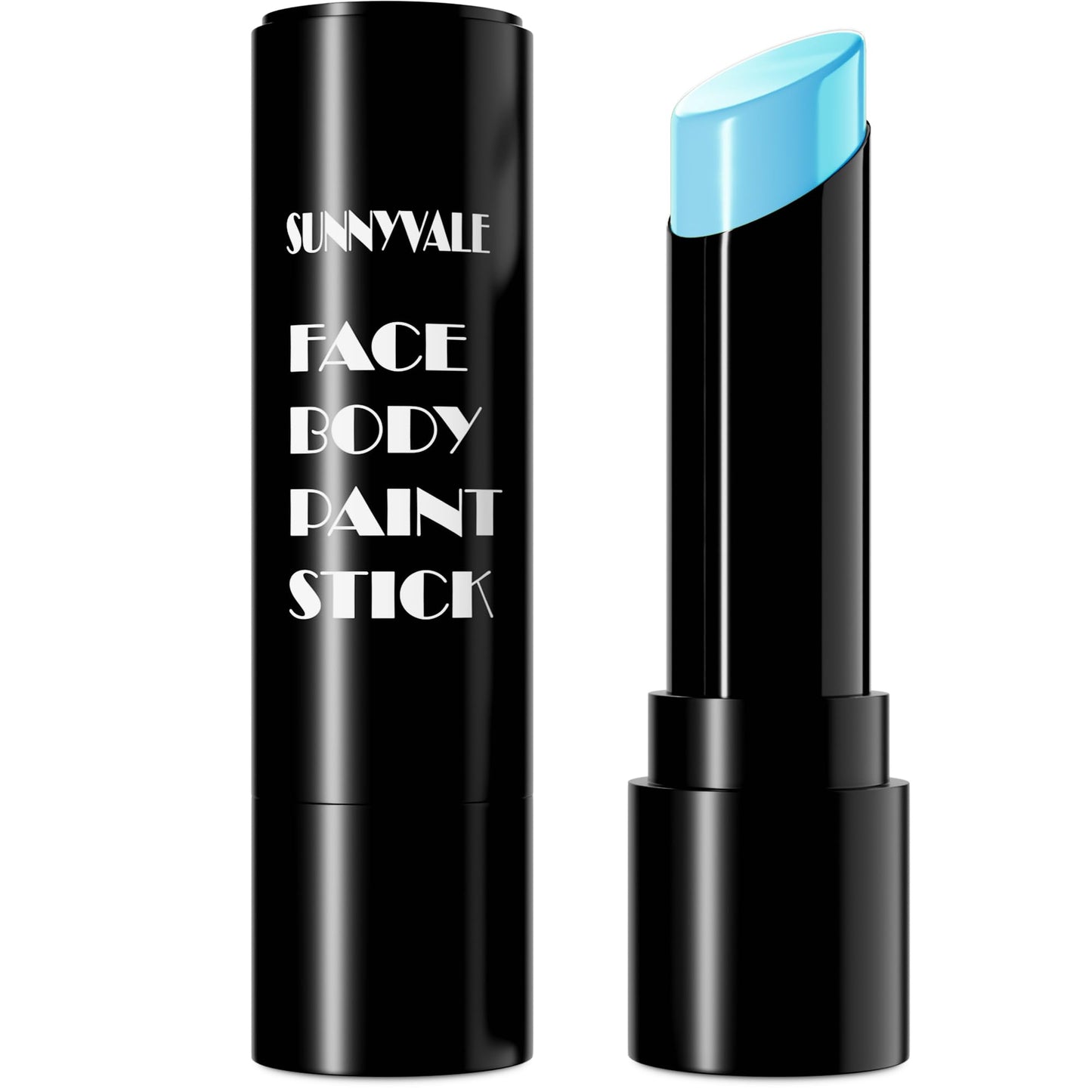 SUNNYVALE Halloween Light Blue Face Body Paint Stick Crea,Sweatproof Eye Black for Adults Sports, Hypoallergenic Grease Foundati