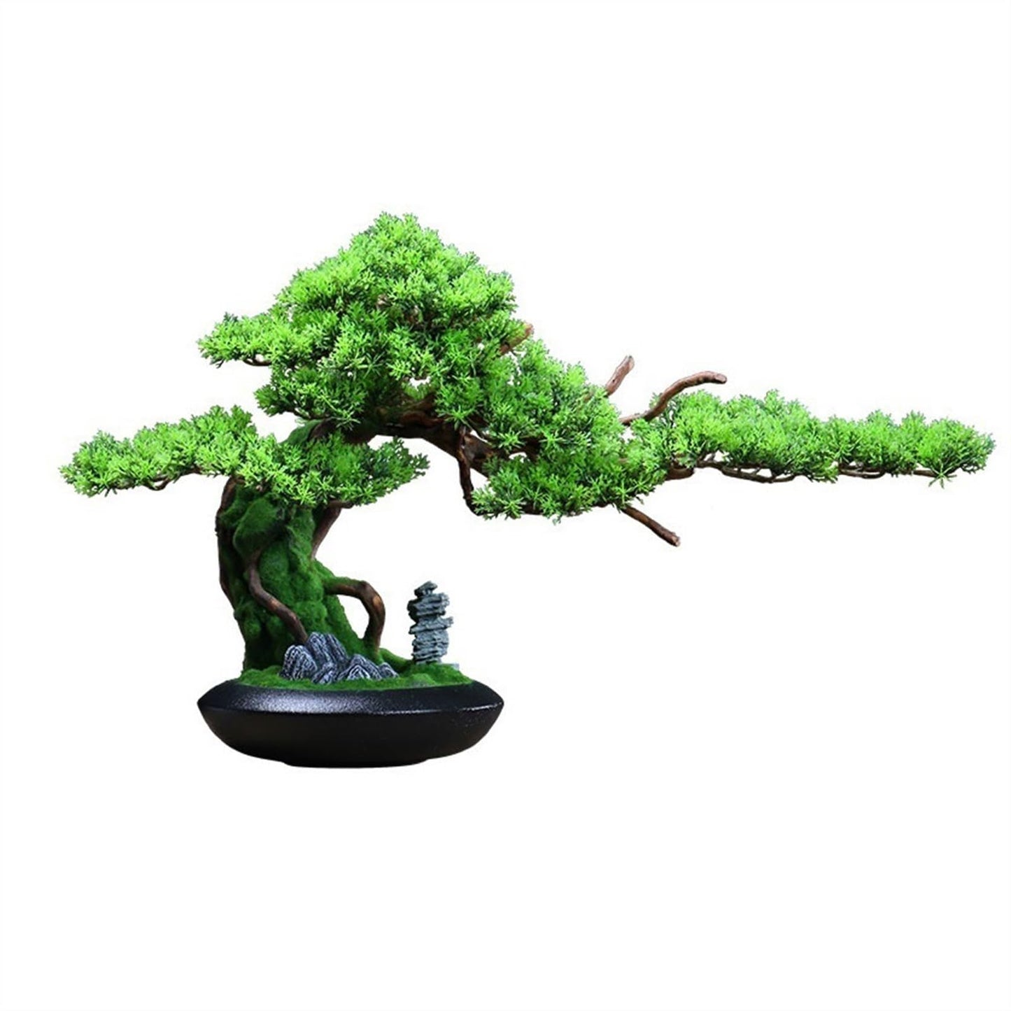 GRFIT Bonsai Artificial Carved Wooden Roots Ornaments for Decoration Offices, Hotels, Gardens, etc., Luxury Simulation, Chinese Style Light Artificial Tree Plant