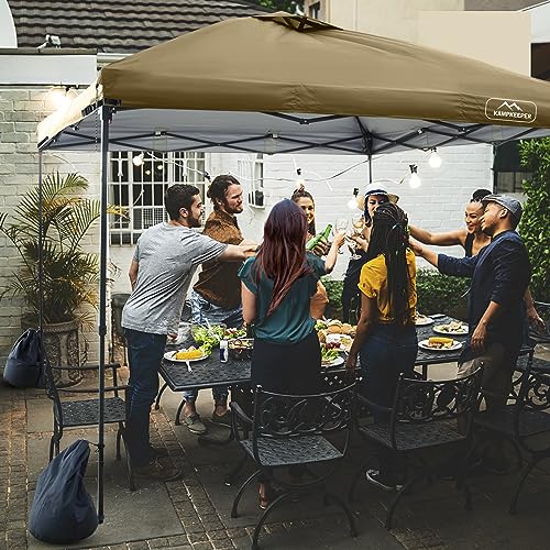 KAMPKEEPER Replacement Top Pop Up Canopy Tent Cover Roof with Air Vent and Adjustable Elastic Strap, Polyester UV Waterpro...
