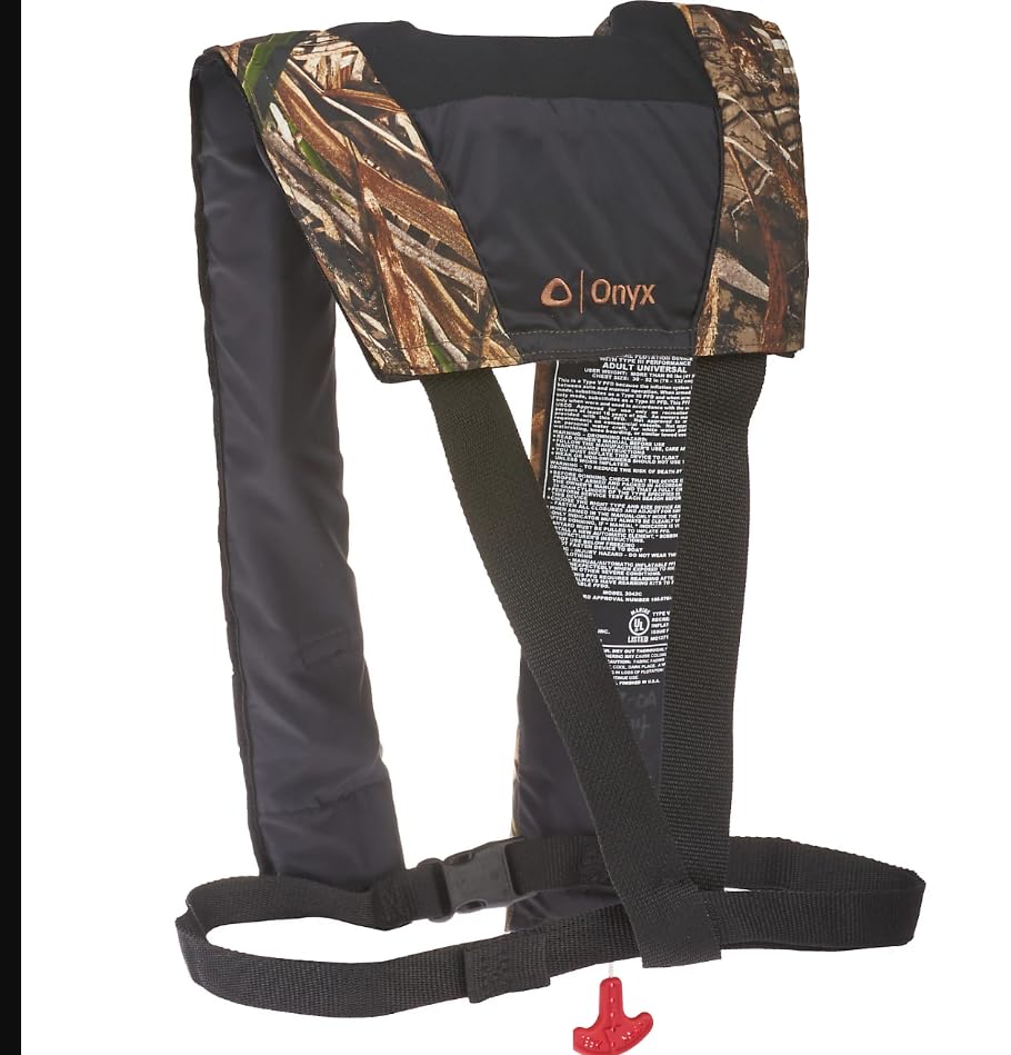 Onyx A/M-24 Inflatable Life Jacket – Automatic/Manual, USCG Approved, Lightweight Low-Profile Design, Convertible Inflatio...