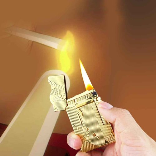 Laicengo Sanji Lighter, Vintage Trench Lighter, Butane Refillable Lighters, Copper Gas Lighters for Men Dad Husband (Fuel Not Included)
