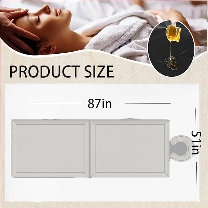Massage Table Sheet, 87 x 51" PVC Reusable Wax Mat Pad Waterproof Massage Bed Cover Sheet (1Pcs White)