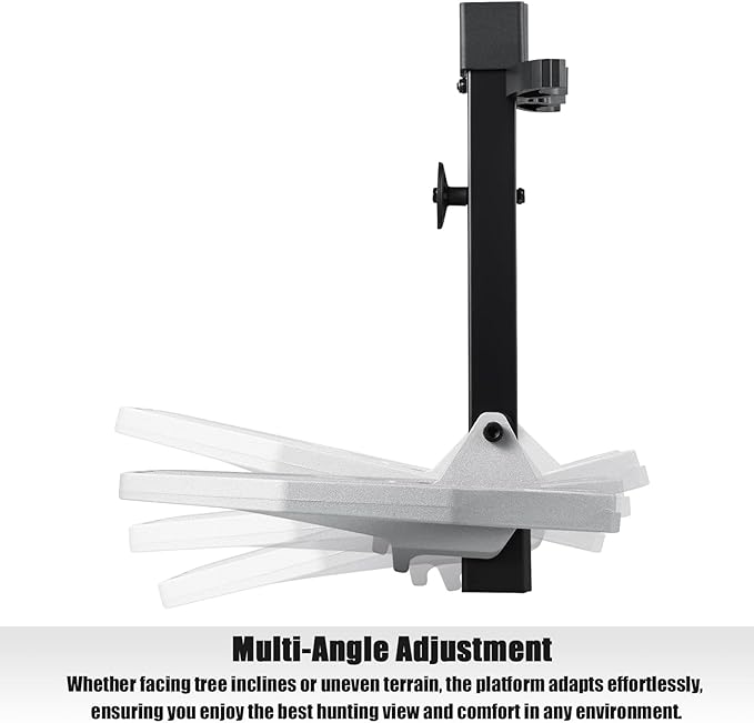 LUCKY CLOVER Saddle Hunting Platform: Cast Aluminum Tree Saddle Platform, Lightweight Hunting Saddle Platform, Fully Adjustable Reliable Silent 12''X12'' Hunting Platform, Saddle Hunting Accessories
