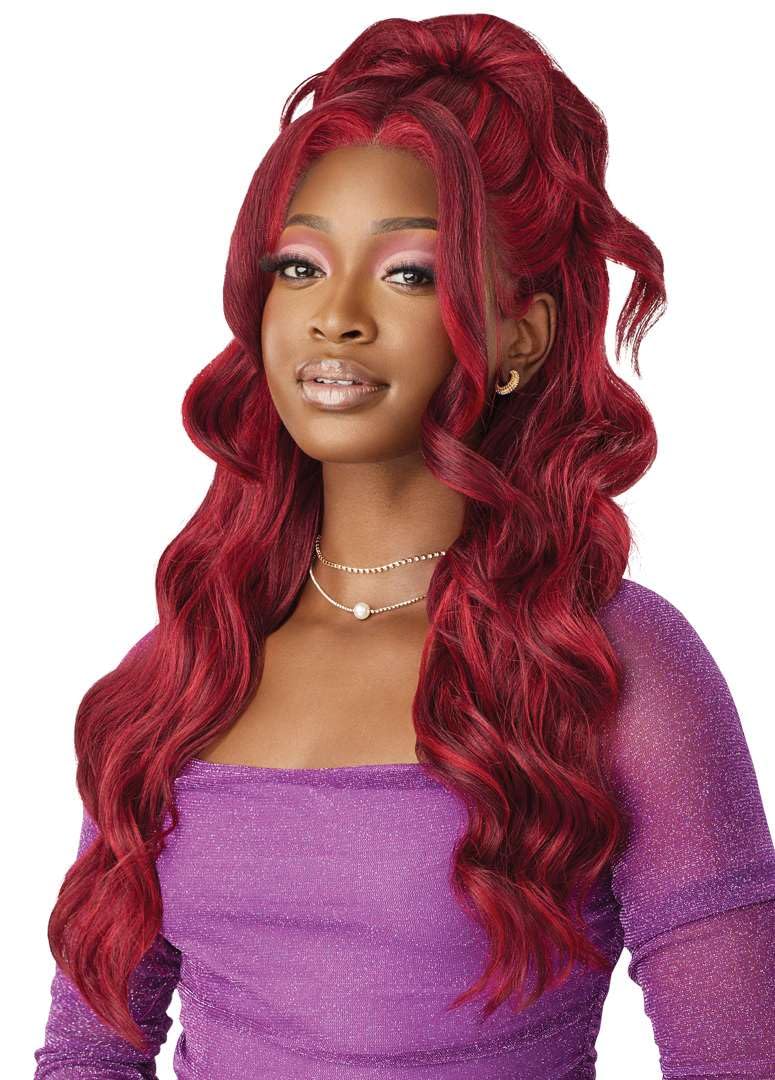 Outre Lace Front Wig - Perfect Hair Line 13X4 - Swoop Series - Swoop 8 (LIGHT HONEY)