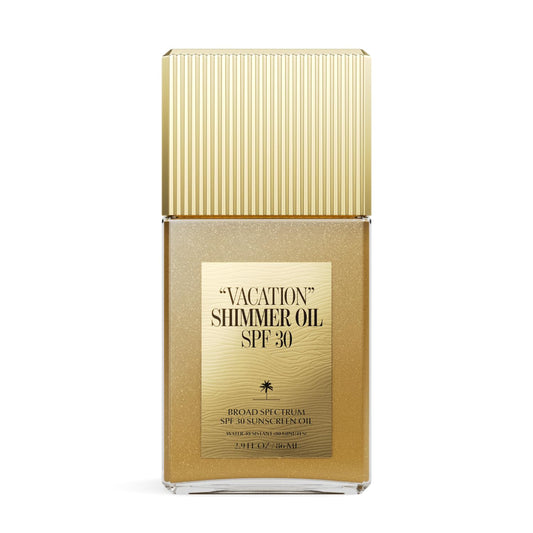 "VACATION" Shimmer Oil SPF 30 by Vacation, Shimmering Body Sunscreen, Water-Resistant, Enhances All Skin Tones, Dermatologist-Tested, Vegan, Travel Size, 2.9 Fl. Oz.