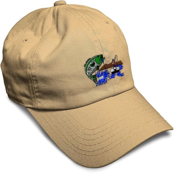 Soft Baseball Hat Embroidered Dad Hat Animal Wildlife Freshwater Bass Fishing Men & Ladies Baseball Cap