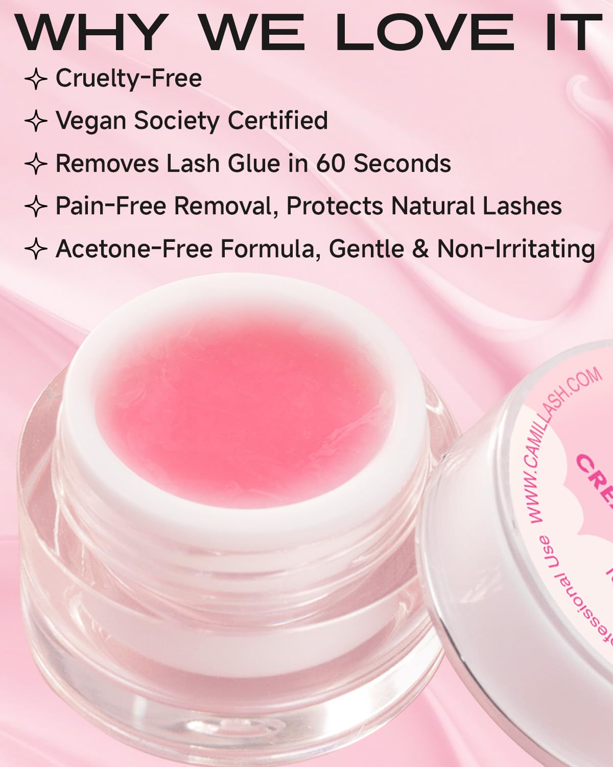 Lash Remover for Eyelash Extensions - Professional Grade, Fast & Gentle Adhesive Glue Dissolver - Suitable for Sensitive Eyes -