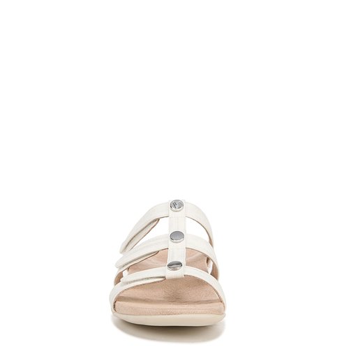 VIONIC Women's Amber Pearl Slides Sandal, White Metallic, 9