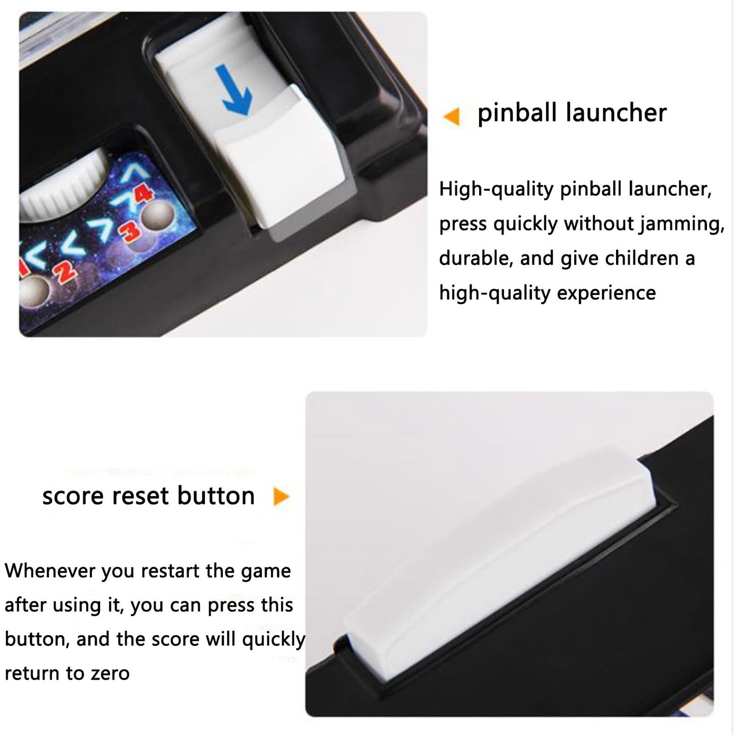 PHATM Mini Pinball Game for Home Retro Desktop Marble Arcade with Digital Scoreboard Lights Sounds Parent Preschooler Puzzle Pinball Machine