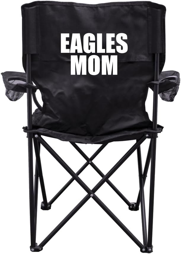VictoryStore Outdoor Camping Chair - Eagles Mom Black Folding Camping Chair with Carry Bag
