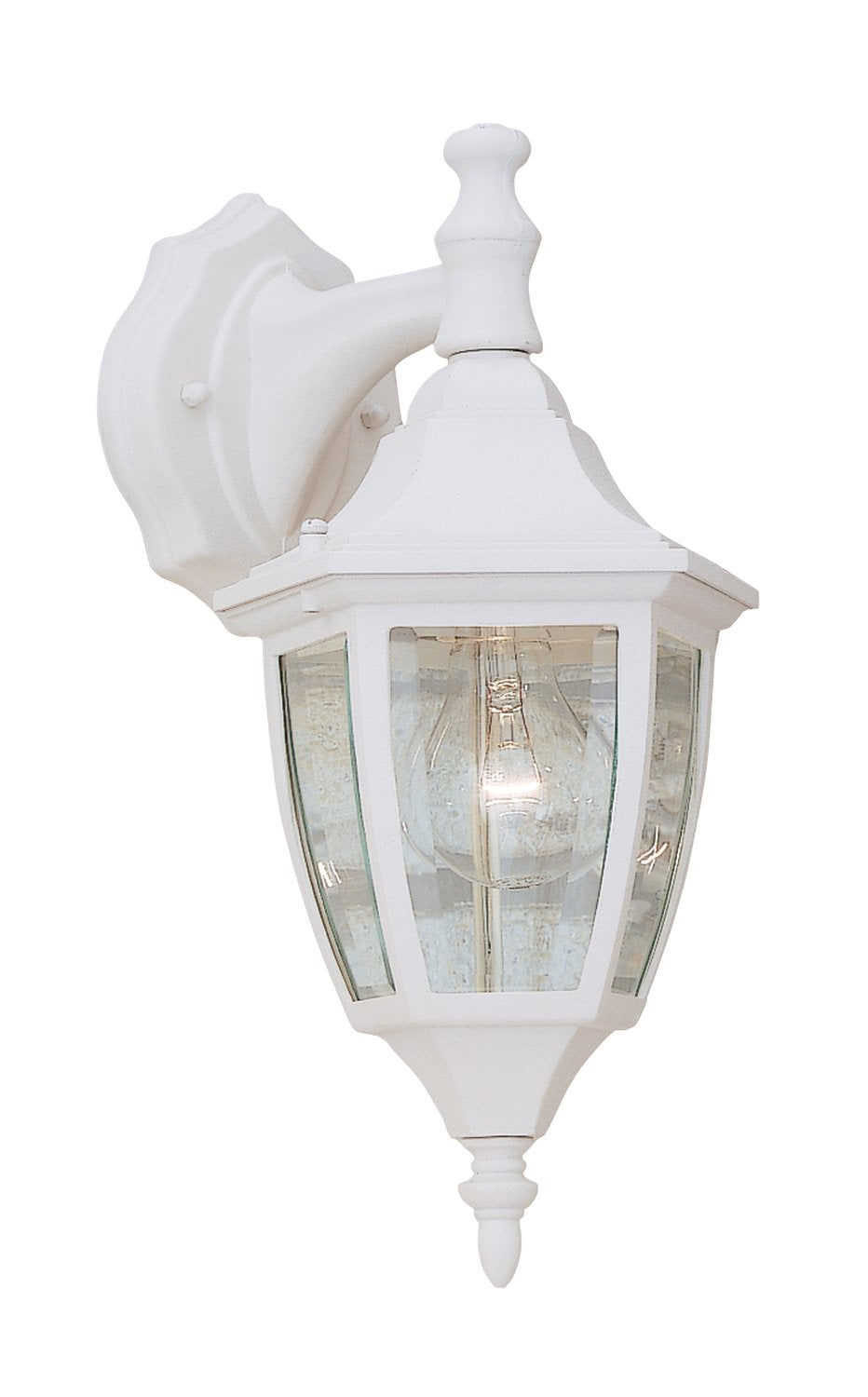 DESIGNERS FOUNTAIN Waterbury Outdoor Light Fixture, 14.25 Inch Exterior Wall Lantern Sconce for Front Door, Patio and Porch, White, 2461-WH