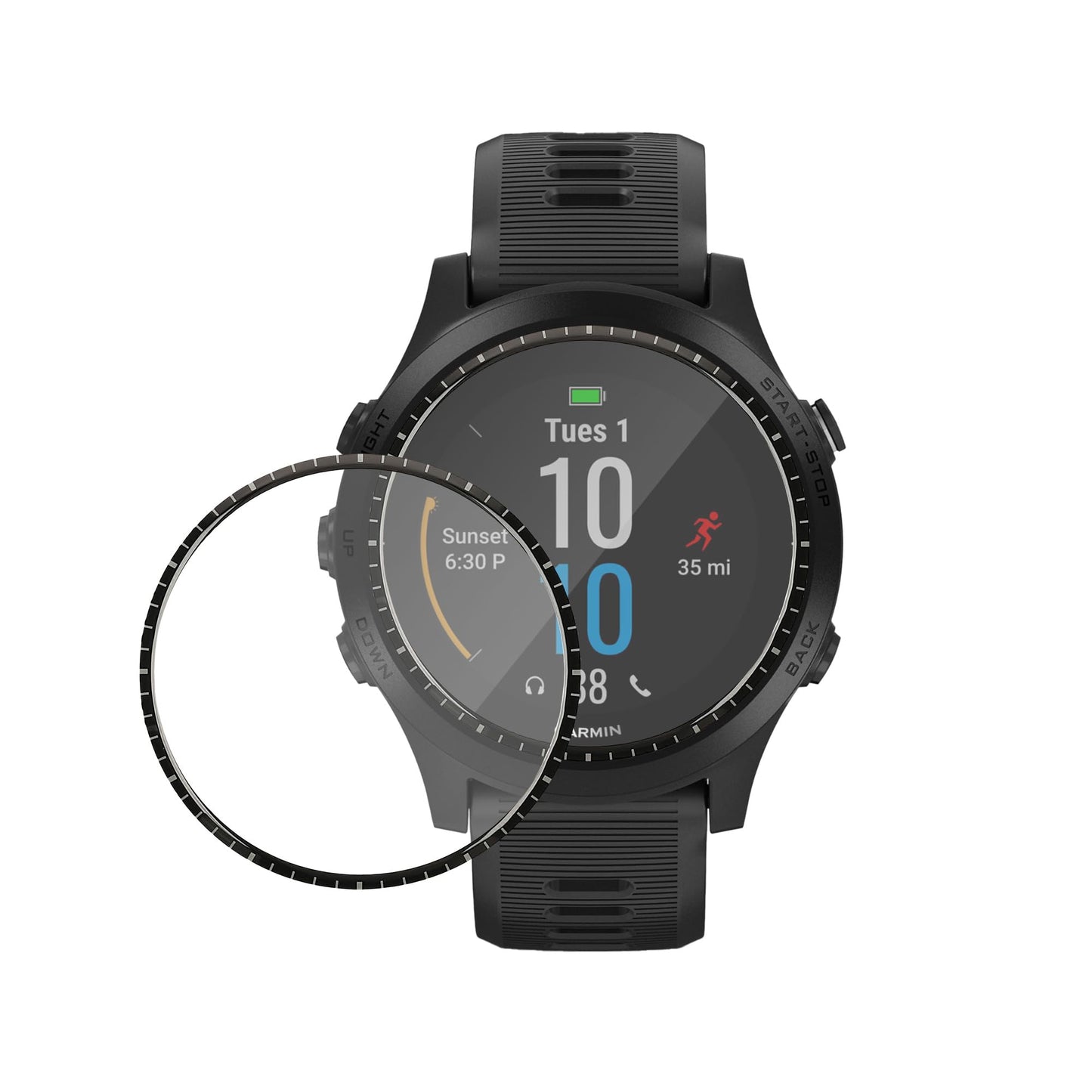 Kwmobile Protective Film Compatible With Garmin Forerunner 945 Screen Protector - 2X Smart Watch Protector Anti-Fingerprint