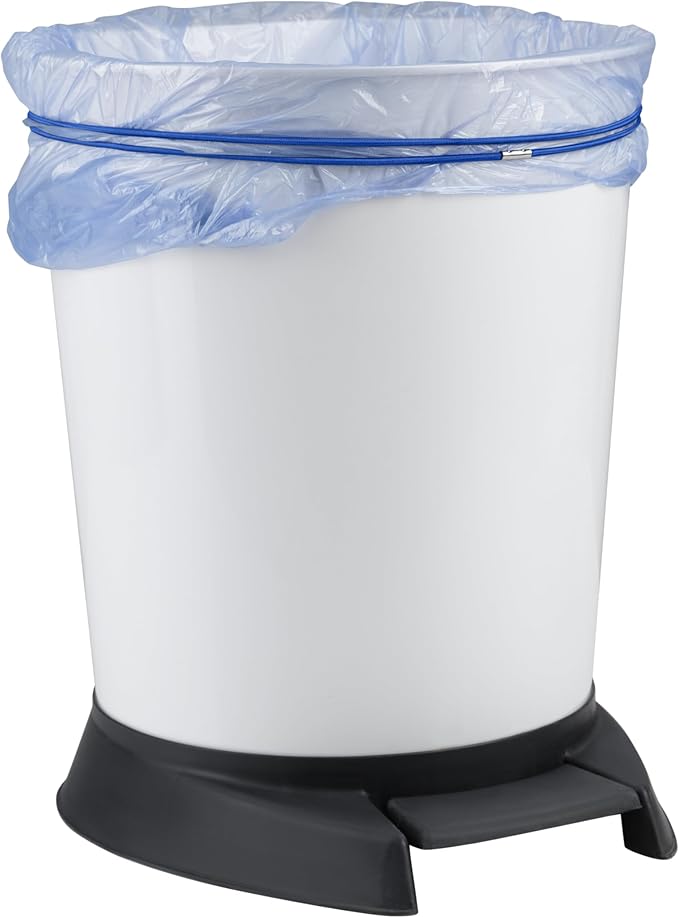 Trash Can Rubber Bands Set of 3 - Elastic Garbage Can Bands with Metal Connector, Fits 13 to 33 Gallon Trash Bags - Gripper Trash Can Bands for Waste Baskets, Blue