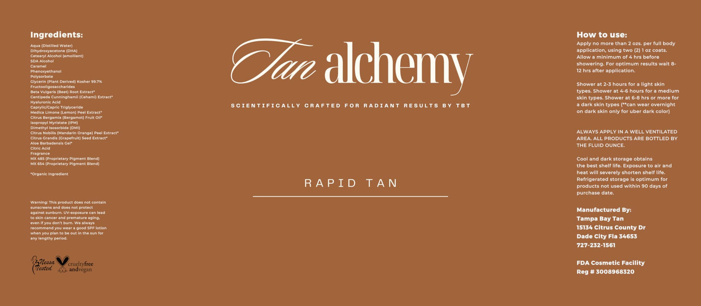 Tampa Bay Tan Spray Tan Solution Tan Alchemy Rapid Tanning Bronze Solution - Sunless Airbrush Spray Tan - 32oz