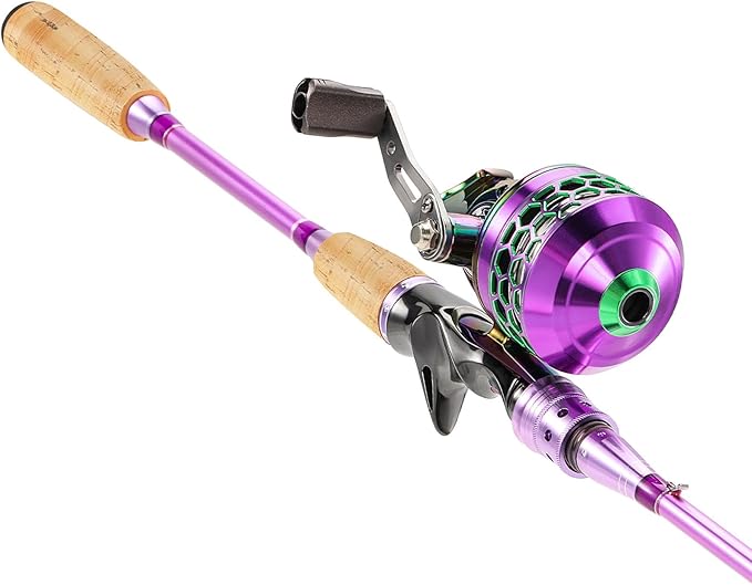 Sougayilang Spincast Fishing Rod Reel Combo,2 Pieces Medium Heavy Pole with Super Smooth Reel Trouble-Free Push-Button Bai...