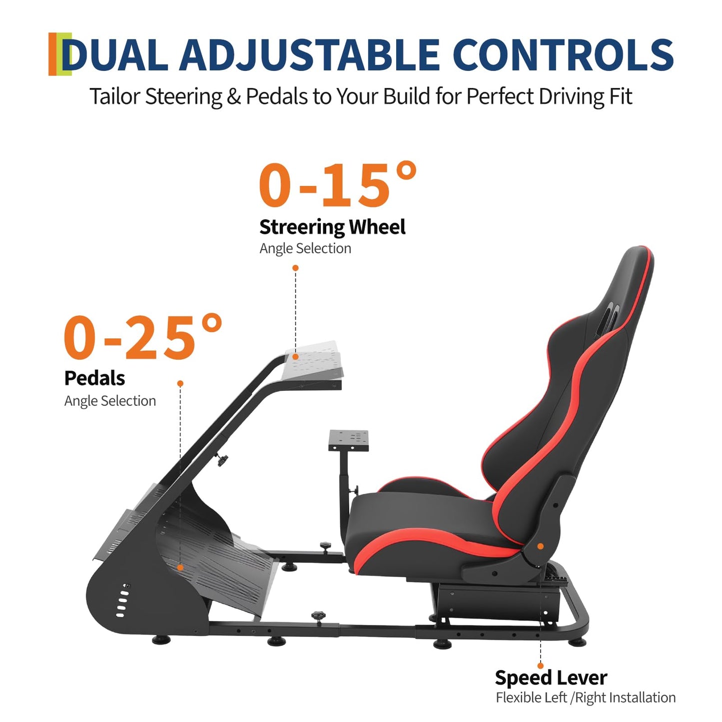 Racing Wheel Stand,Foldable Racing Simulator Cockpit for g923/g920/g29, Steering Wheel Stand & Foot Pedal Angle Adjustable,Sim Racing Cockpit for Thrustmaster t248p, Fanatec, Hori, Mad Catz.