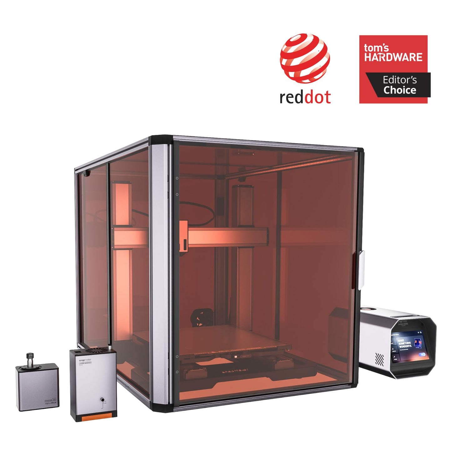 Snapmaker Artisan Premium 3 in 1 3D Printer with Enclosure,Dual Extrusion Printing,40W Laser Engraver&200W CNC Carving,Large Printing Size 400x400x400mm, Quick-Swap Modular Design