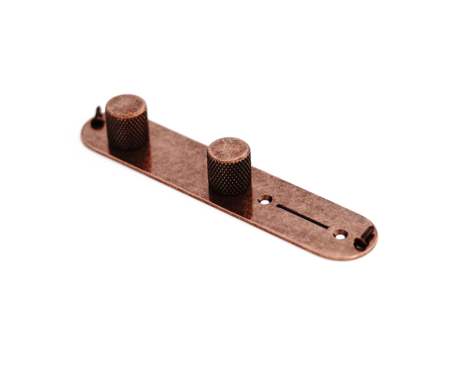Guyker Bronze Color Control Plate With 2 Potentimeter Knobs With 6Mm Dia. Shaft Pots Compatible With Tele Tl Telecaster Guitar