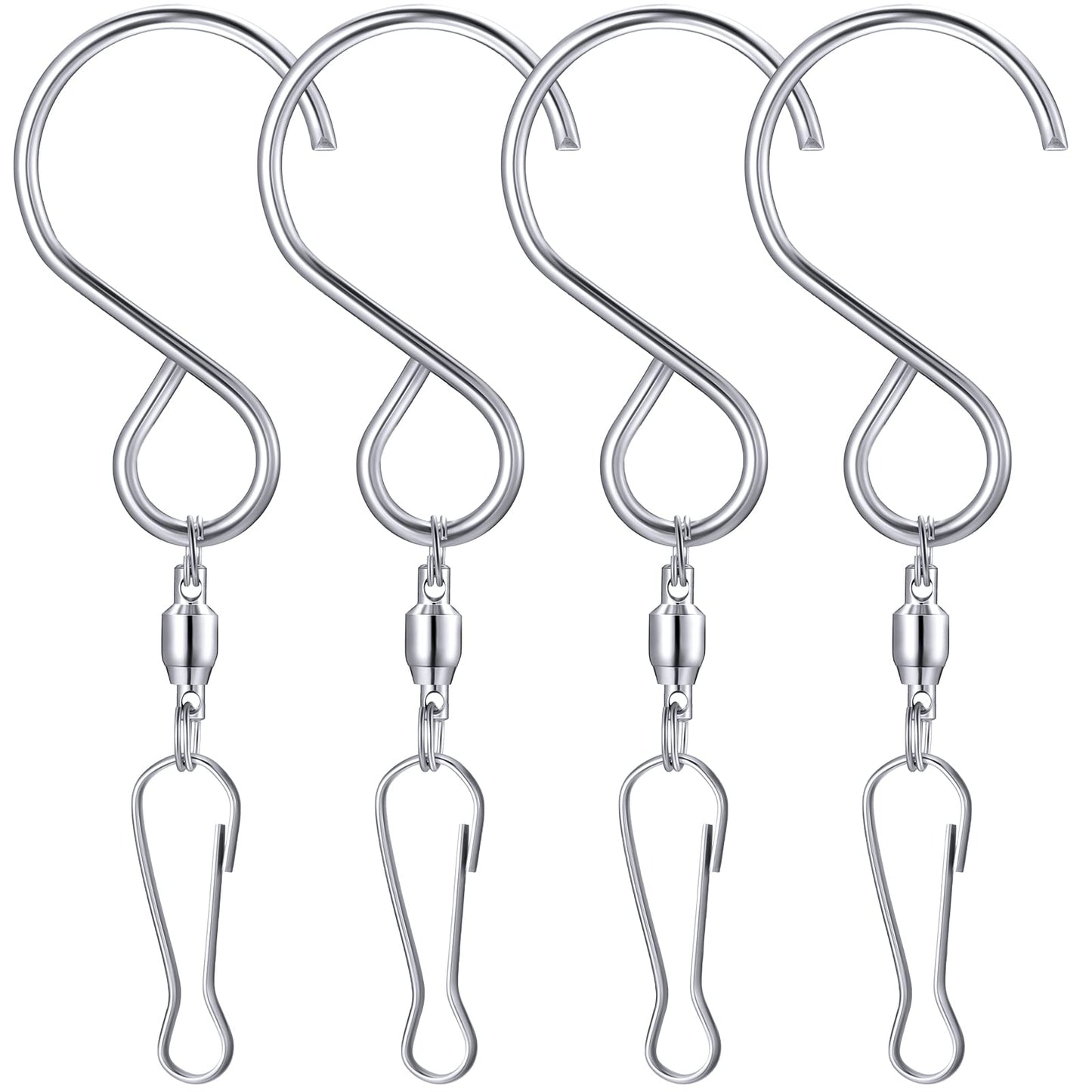 Mudder 1 Party Supply (4 Pack) Swivel Hooks Clips for Hanging Wind Spinners Crystal Twisters a