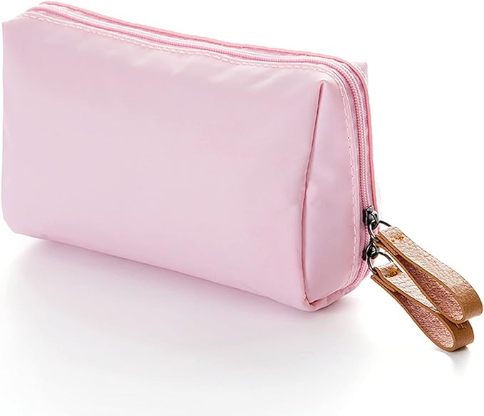 Small Makeup Bag for Purse, Makeup Pouch Small Cosmetic Bag Mini Portable Handbag for Women and Girls (Pink)
