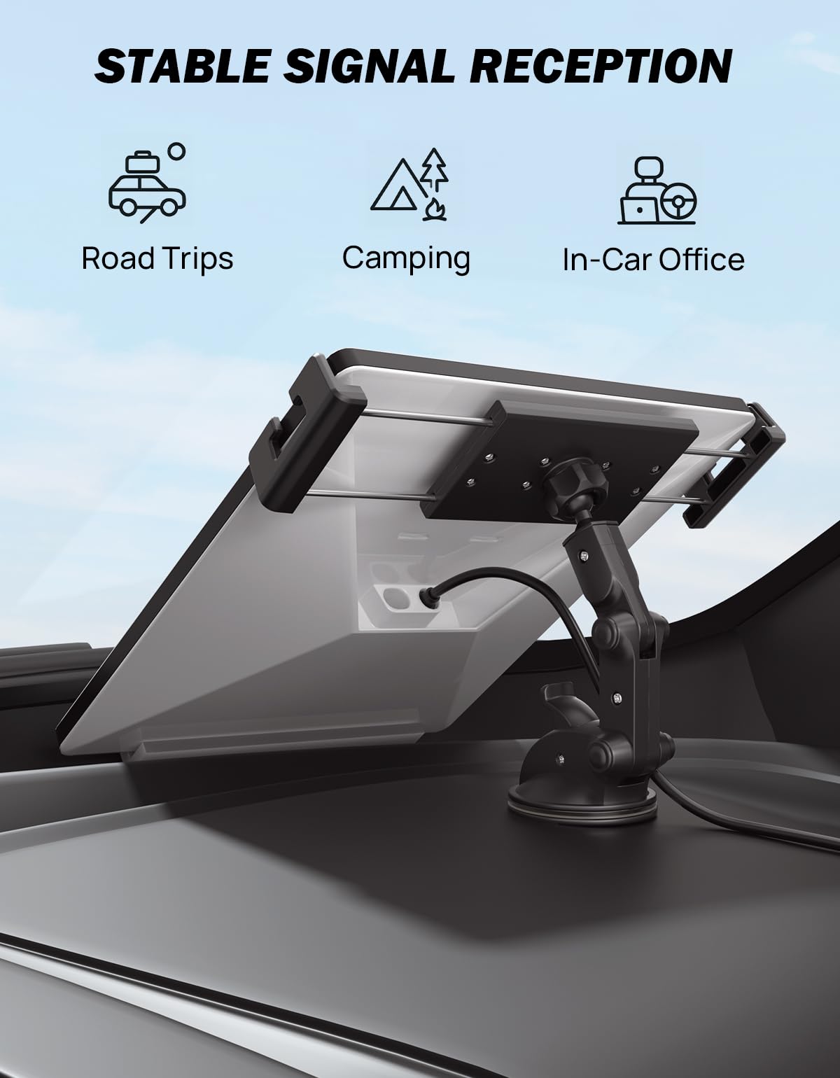 Joytutus Starlink Mini Dash Mount Suction Cup Mount, Wider Adjustable Angle Starlink Mini Car Mount For Dashboard, Starlink Mini