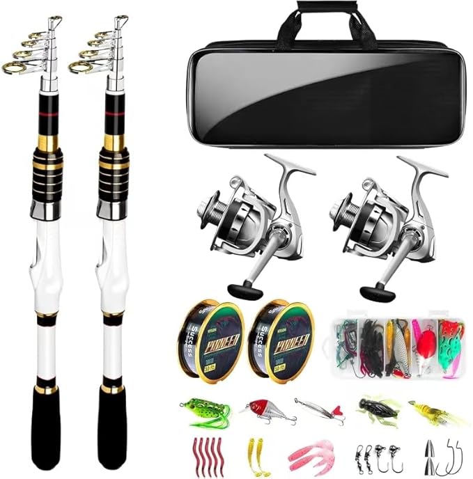 Telescopic Fishing Rod and Reel Combo, 6.89FT 7.89FT Collapsible Fishing Kits, Carbon Fiber Fishing Pole Spinning Reel Lur...