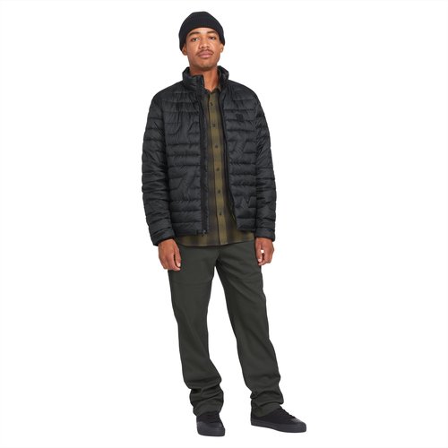 Volcom Men's Weestone Puff Lightweight Mock Neck Zip Jacket Black Small