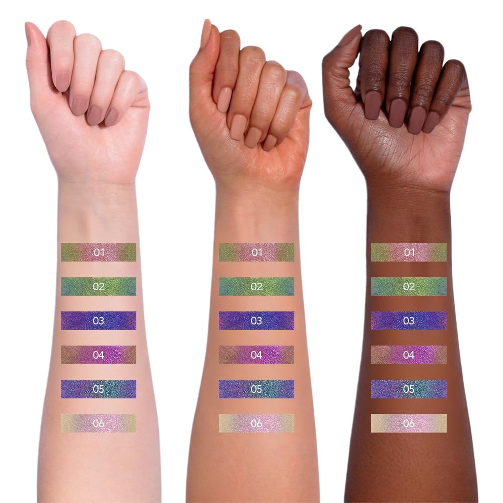 evpct Chameleon Duo Chrome Liquid Eyeliner, Light Dark Purple Glitter Metallic Shimmer Liquid Eyeliner, Multichrome Color Shift,