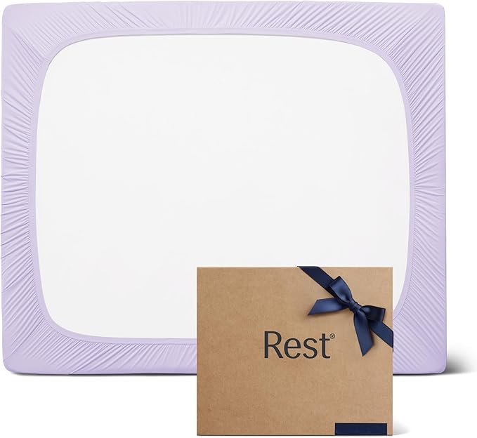 REST® Evercool®+ Fitted Sheet, Queen, Lavender Breeze, 15" Deep(up to 18’’), Breathable Bedding for Hot Sleeper and Night Sweats, Bed Sheet with Ionic+ Self-Cleaning Silver Yarn for Sensitive Skin