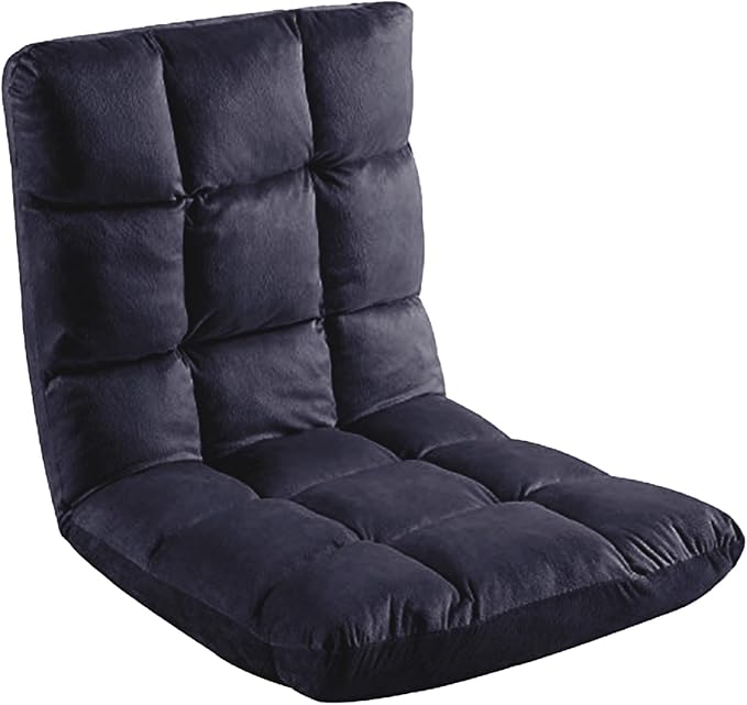FLOGUOR Indoor 5-Position Adjustable Floor Chair with Back Support Folding Padded Gaming Sofa Chair, Lounge Chair for Adults Video Gaming, Perfect for Meditation, Reading QL050-BK