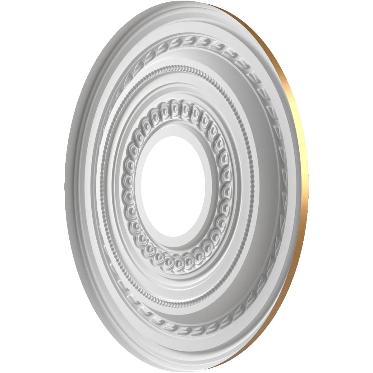 Ekena Millwork Cmp13Cobgl Cole Thermoformed Pvc Ceiling Medallion (Fits Canopies Up To 4 1/4), 13Od X 3 1/2Id X 3/4P, Bright Coa