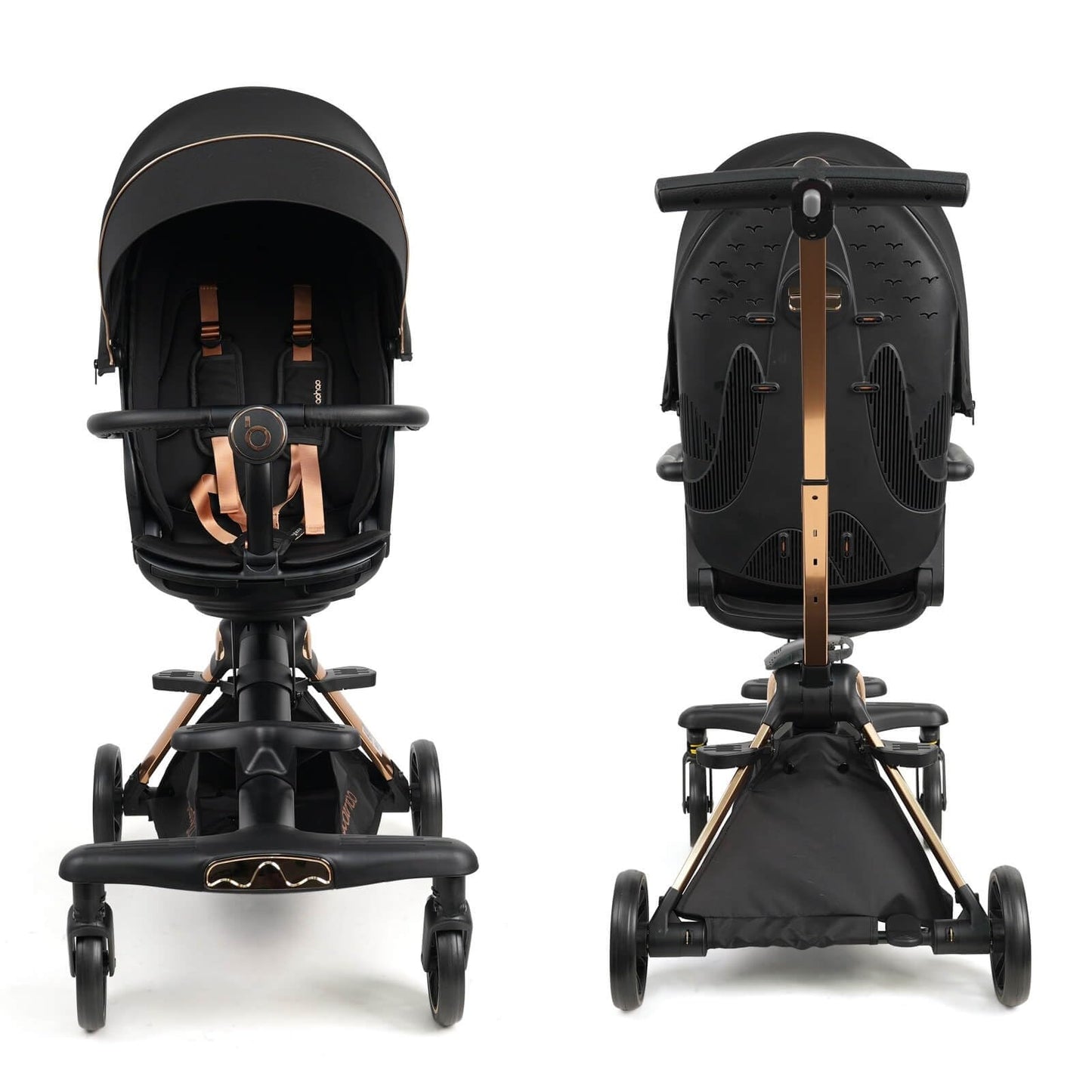 Lightweight Folding Stroller Wagon for Baby & Toddler Travel, 360° Reversible Seat, Adjustable Canopy with Storage Basket, Airplane-Friendly Compact Umbrella Stroller,Glory Black