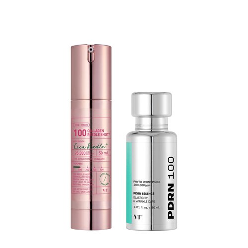 VT COSMETICS PDRN 100 Essence & Collagen Reedle Shot 100, Skin Restoration, Recovery, Collagen Exosome Microneedling Serum, Korean Skin Booster