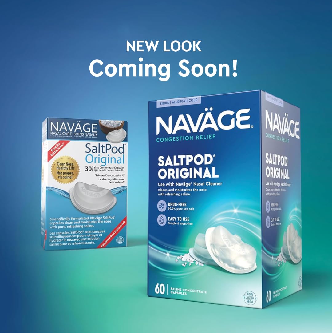 Navage SaltPod Bundle – 3 Packs of 30 (90 SaltPods), Saline Refills Nasal Irrigation System, Sinus Rinse and Saline Pods for Fast and Soothing Relief