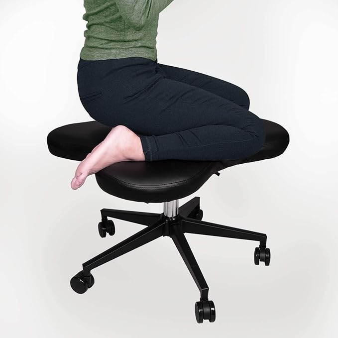 HANS Hans Meditation Chair,Cross Legged Kneeling Chair for Ergonomic Posture Corrective Seat (Balck) 211 211