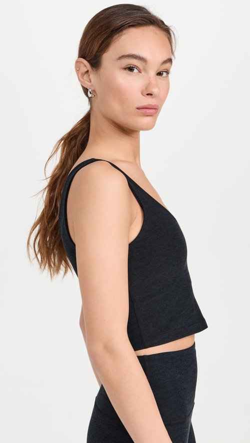 Beyond Yoga Women's Spacedye Good Day Cropped Tank, Darkest Night, M