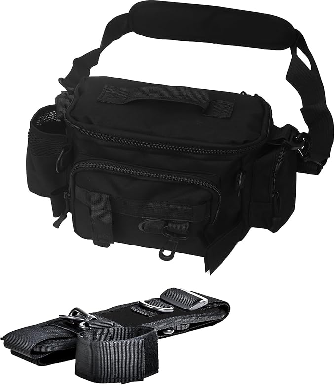 JEVCSD Fishing Waist Bag with Adjustable Belt/Shoulder Strap, Waterproof Tackle Storage Bag, Fishing Fanny Pack for Men, S...