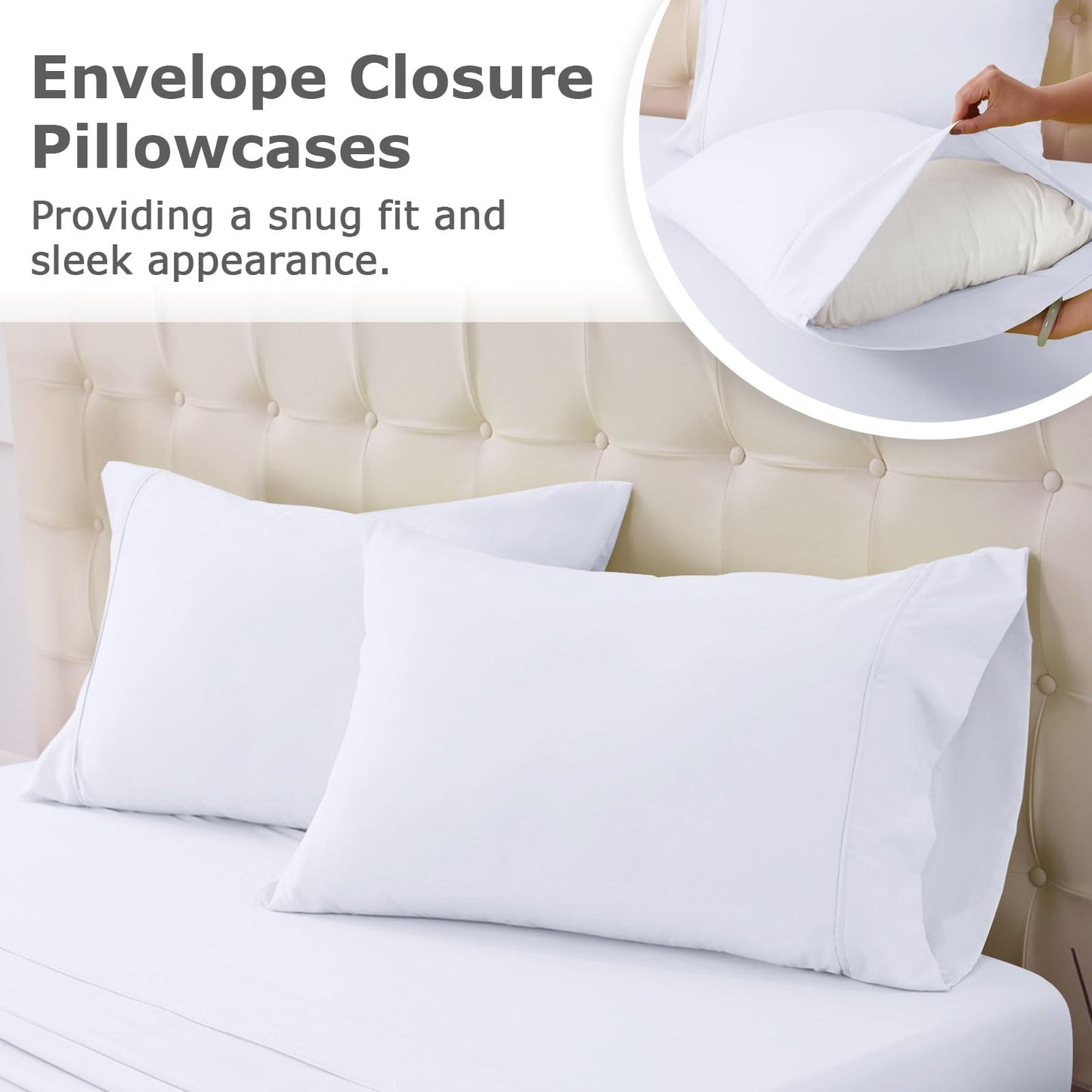 Homilay Twin Size Bed Sheet Set - 3 Piece Soft Microfiber Sheets with Deep Pockets, Cooling Technology, and Wrinkle-Free Pillowcase. Hotel-Quality, Durable Bedding, Brilliant White