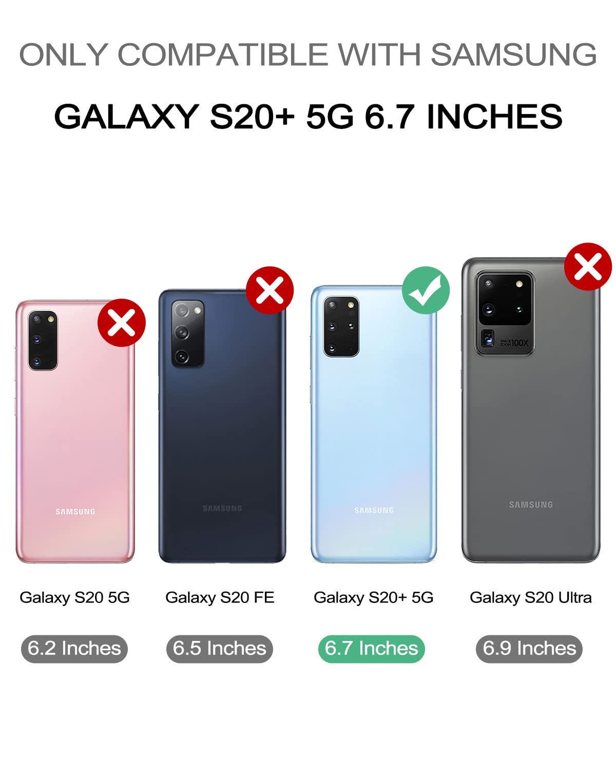 Dexnor For Samsung Galaxy S20+ Plus 5G Case, [Built In Screen Protector And Kickstand] Heavy Duty Military Grade Protection Shoc