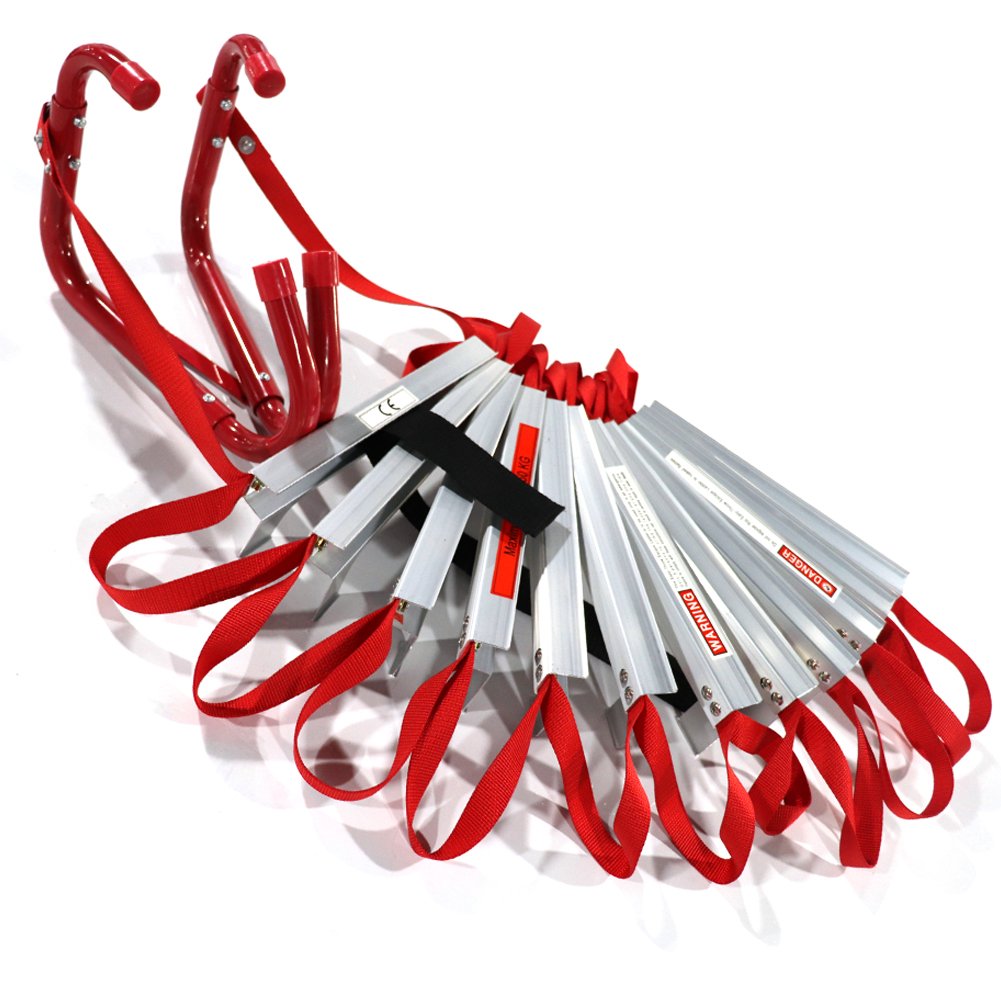 Fire Escape Ladder 5&6 Story Portable Emergency Escape Ladder 50ft with Anti-Slip Rungs
