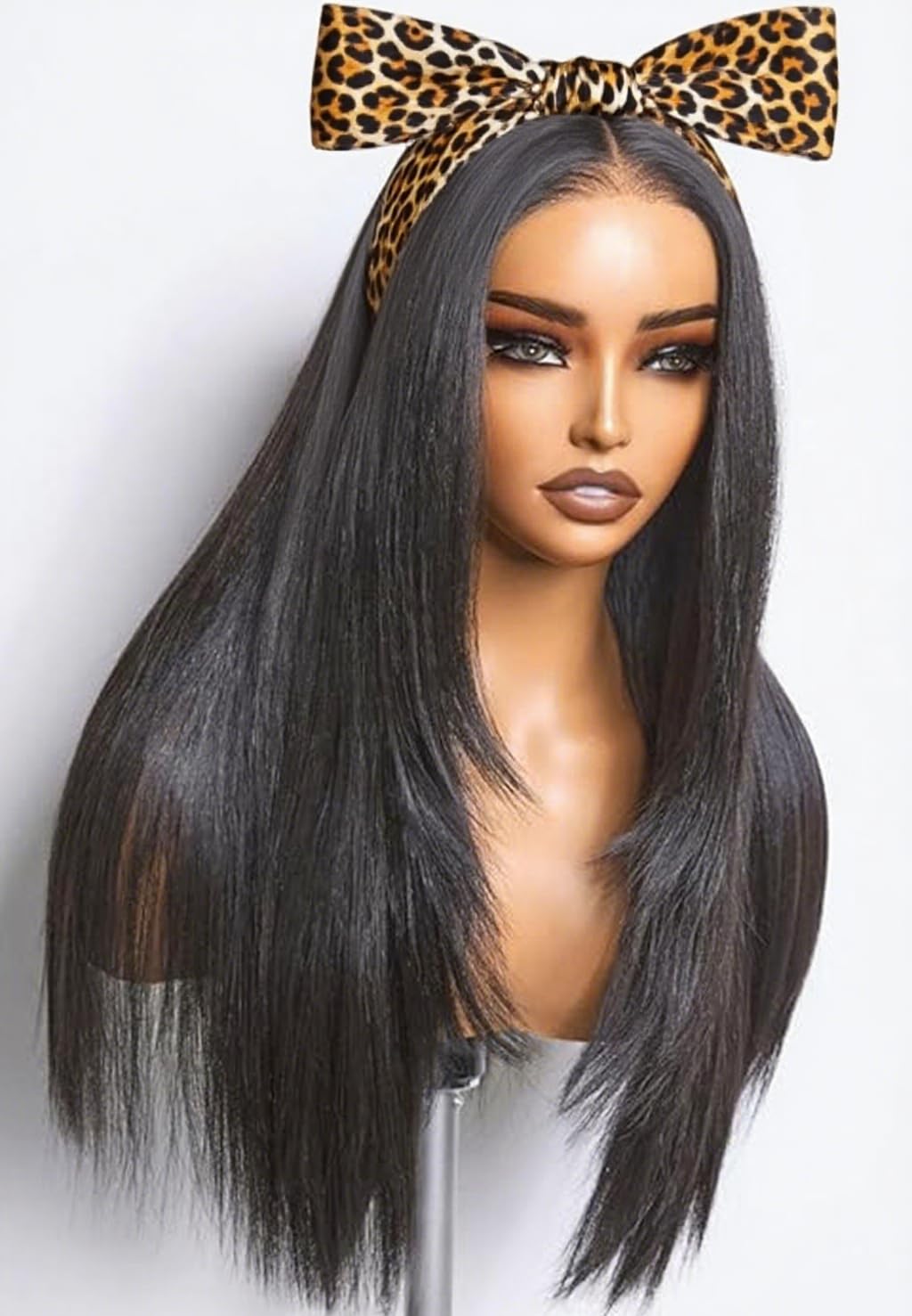 Emistar 26 Inch Layered Wig Lace Front Glueless HD Lace Front Wigs Wear and Go Black Wig, Pre Plucked Pre Cut Wigs for Beginners